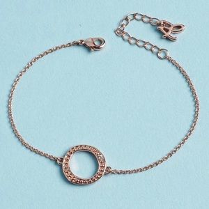 NWOT ADORE by Swarovski circle rose gold plated stacking bracelet with crystal